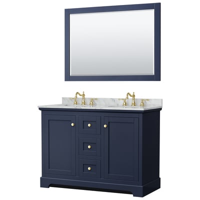Bathroom Vanities Wyndham Avery Dark Blue WCV232348DBLCMUNOM46 810023765875 Vanity Set Double Sink Vanities 40-50 Blue 25 