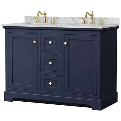 Wyndham Bathroom Vanities, Double Sink Vanities, 40-50, Blue, Modern, Vanity Set, 810023765899, WCV232348DBLCMUNOMXX