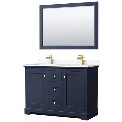 Bathroom Vanities Wyndham Avery Dark Blue WCV232348DBLWCUNSM46 810023768593 Vanity Set Double Sink Vanities 40-50 Blue 25 