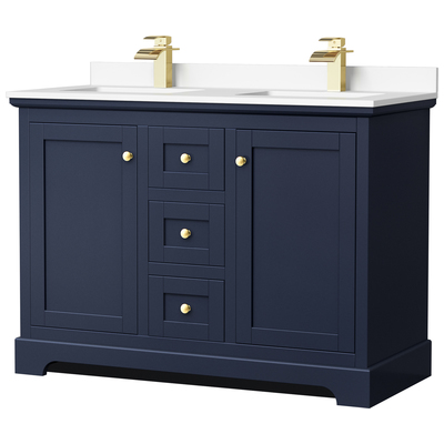 Wyndham Bathroom Vanities, Double Sink Vanities, 40-50, Blue, Modern, Vanity Set, 810023768609, WCV232348DBLWCUNSMXX