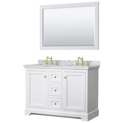 Wyndham Bathroom Vanities, Double Sink Vanities, 40-50, White, Modern, Vanity Set, 840193317895, WCV232348DWGCMUNOM46