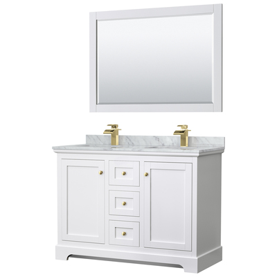 Wyndham Bathroom Vanities, Double Sink Vanities, 40-50, White, Modern, Vanity Set, 840193317888, WCV232348DWGCMUNSM46