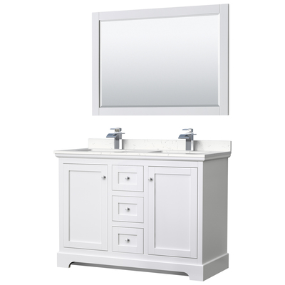 Wyndham Bathroom Vanities, Double Sink Vanities, 40-50, White, Modern, Vanity Set, 810023769552, WCV232348DWHC2UNSM46