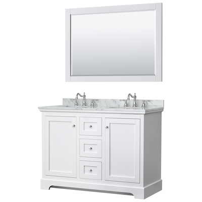 Wyndham Bathroom Vanities, Double Sink Vanities, 40-50, White, Modern, Vanity Set, 810023765998, WCV232348DWHCMUNOM46