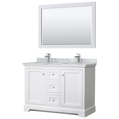 Wyndham Bathroom Vanities, Double Sink Vanities, 40-50, White, Modern, Vanity Set, 810023765981, WCV232348DWHCMUNSM46