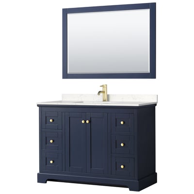 Wyndham Bathroom Vanities, Single Sink Vanities, 40-50, Blue, Modern, Vanity Set, 810023769293, WCV232348SBLC2UNSM46