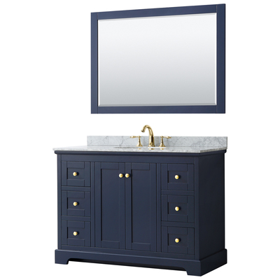 Wyndham Bathroom Vanities, Single Sink Vanities, 40-50, Blue, Modern, Vanity Set, 810023760795, WCV232348SBLCMUNOM46