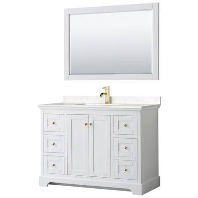 Wyndham Bathroom Vanities, Single Sink Vanities, 40-50, White, Modern, Vanity Set, 840193317758, WCV232348SWGC2UNSM46