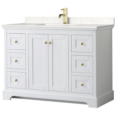 Wyndham Bathroom Vanities, Single Sink Vanities, 40-50, White, Modern, Vanity Set, 840193317765, WCV232348SWGC2UNSMXX
