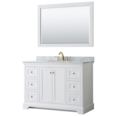 Wyndham Bathroom Vanities, Single Sink Vanities, 40-50, White, Modern, Vanity Set, 840193317345, WCV232348SWGCMUNOM46