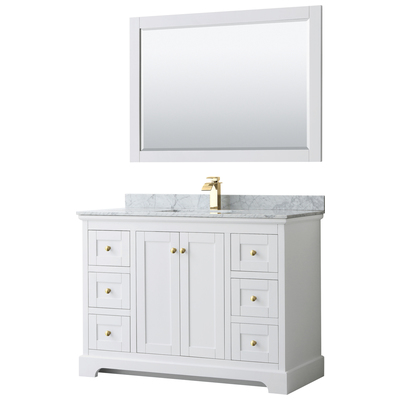Wyndham Bathroom Vanities, Single Sink Vanities, 40-50, White, Modern, Vanity Set, 840193317338, WCV232348SWGCMUNSM46