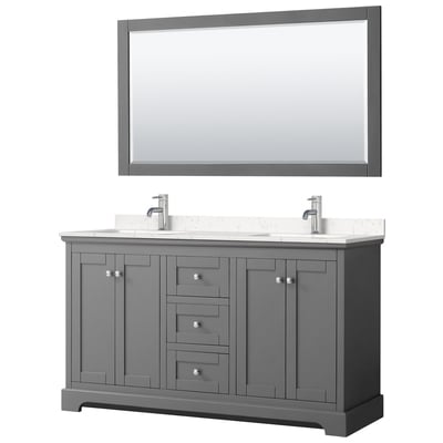 Wyndham Bathroom Vanities, Double Sink Vanities, 50-70, Gray, Modern, Vanity Set, 810023769453, WCV232360DKGC2UNSM58