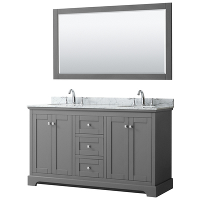 Wyndham Bathroom Vanities, Double Sink Vanities, 50-70, Gray, Modern, Vanity Set, 810023761211, WCV232360DKGCMUNOM58