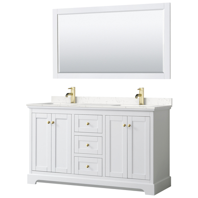 Wyndham Bathroom Vanities, Double Sink Vanities, 50-70, White, Modern, Vanity Set, 840193317796, WCV232360DWGC2UNSM58