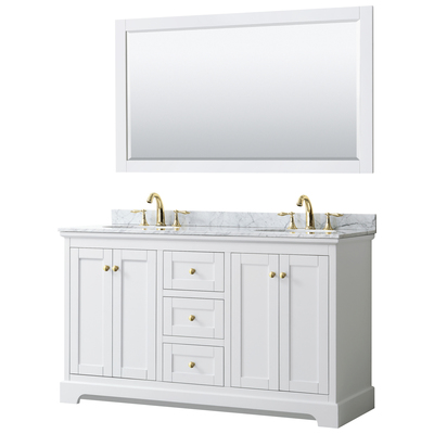 Wyndham Bathroom Vanities, Double Sink Vanities, 50-70, White, Modern, Vanity Set, 840193317468, WCV232360DWGCMUNOM58