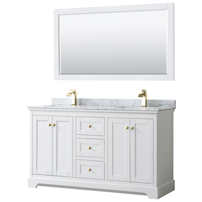Bathroom Vanities Wyndham Avery White WCV232360DWGCMUNSM58 840193317451 Vanity Set Double Sink Vanities 50-70 White 25 