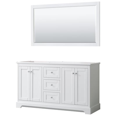 Bathroom Vanities Wyndham Avery White WCV232360DWHCXSXXM58 810023761303 Vanity Cabinet Double Sink Vanities 50-70 White Cabinets Only 25 