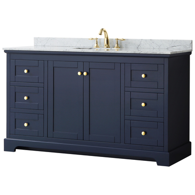 Wyndham Bathroom Vanities, Single Sink Vanities, 50-70, Blue, Modern, Vanity Set, 810023760993, WCV232360SBLCMUNOMXX