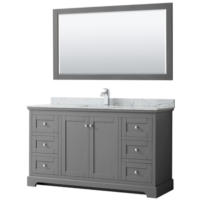 Wyndham Bathroom Vanities, Single Sink Vanities, 50-70, Gray, Modern, Vanity Set, 810023761020, WCV232360SKGCMUNSM58
