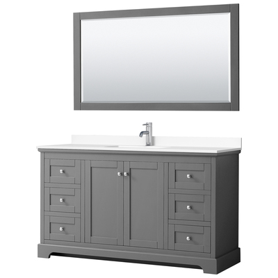 Wyndham Bathroom Vanities, Single Sink Vanities, 50-70, Gray, Modern, Vanity Set, 810023768753, WCV232360SKGWCUNSM58