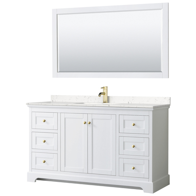 Wyndham Bathroom Vanities, Single Sink Vanities, 50-70, White, Modern, Vanity Set, 840193317819, WCV232360SWGC2UNSM58