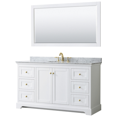 Wyndham Bathroom Vanities, Single Sink Vanities, 50-70, White, Modern, Vanity Set, 840193317406, WCV232360SWGCMUNOM58