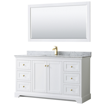 Wyndham Bathroom Vanities, Single Sink Vanities, 50-70, White, Modern, Vanity Set, 840193317390, WCV232360SWGCMUNSM58