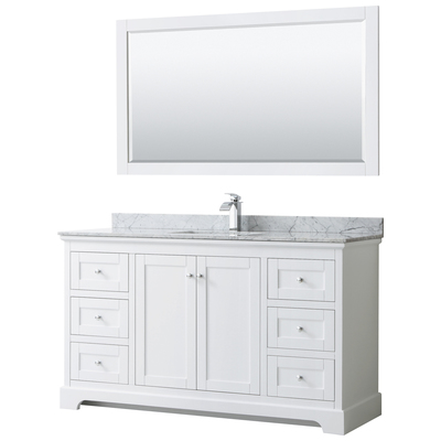 Wyndham Bathroom Vanities, Single Sink Vanities, 50-70, White, Modern, Vanity Set, 810023761082, WCV232360SWHCMUNSM58