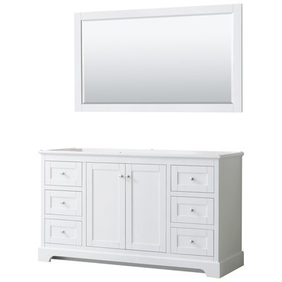 Wyndham Bathroom Vanities, Single Sink Vanities, 50-70, White, Cabinets Only, Modern, Vanity Cabinet, 810023761129, WCV232360SWHCXSXXM58