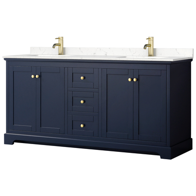 Wyndham Bathroom Vanities, Double Sink Vanities, 70-90, Blue, Modern, Vanity Set, 810023769385, WCV232372DBLC2UNSMXX