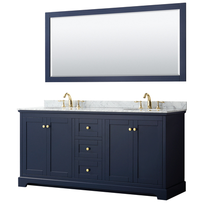 Wyndham Bathroom Vanities, Double Sink Vanities, 70-90, Blue, Modern, Vanity Set, 810023761334, WCV232372DBLCMUNOM70