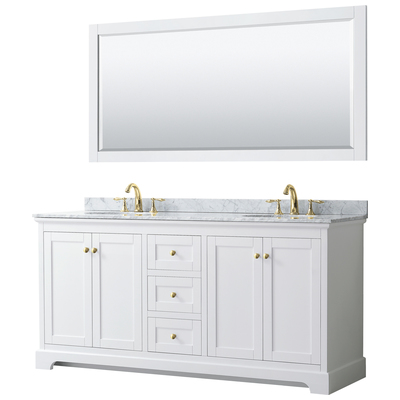 Wyndham Bathroom Vanities, Double Sink Vanities, 70-90, White, Modern, Vanity Set, 840193317529, WCV232372DWGCMUNOM70