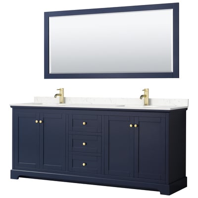Bathroom Vanities Wyndham Avery Dark Blue WCV232380DBLC2UNSM70 810023769392 Vanity Set Double Sink Vanities 70-90 Blue 25 