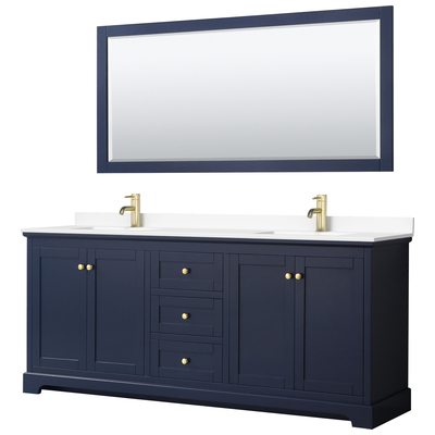 Wyndham Bathroom Vanities, Double Sink Vanities, 70-90, Blue, Modern, Vanity Set, 810023768678, WCV232380DBLWCUNSM70