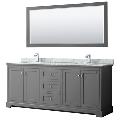 Wyndham Bathroom Vanities, Double Sink Vanities, 70-90, Gray, Modern, Vanity Set, 810023761563, WCV232380DKGCMUNSM70