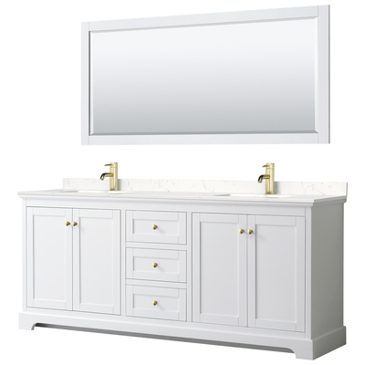 Wyndham Bathroom Vanities, Double Sink Vanities, 70-90, White, Modern, Vanity Set, 840193317857, WCV232380DWGC2UNSM70