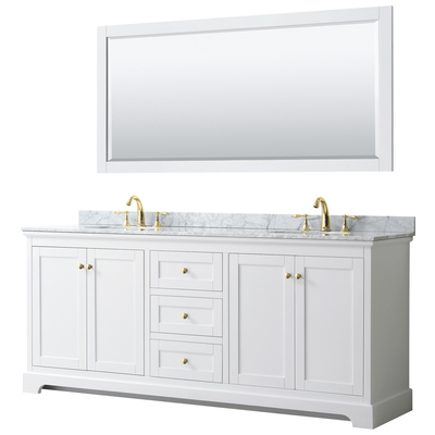 Wyndham Bathroom Vanities, Double Sink Vanities, 70-90, White, Modern, Vanity Set, 840193317581, WCV232380DWGCMUNOM70