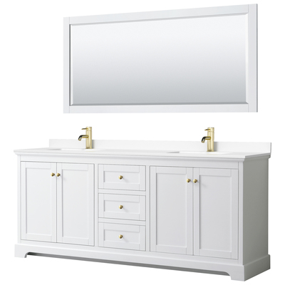 Wyndham Bathroom Vanities, Double Sink Vanities, 70-90, White, Modern, Vanity Set, 840193317734, WCV232380DWGWCUNSM70