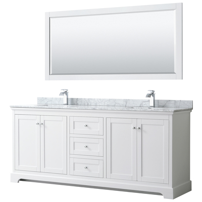 Wyndham Bathroom Vanities, Double Sink Vanities, 70-90, White, Modern, Vanity Set, 810023761624, WCV232380DWHCMUNSM70