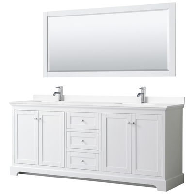 Wyndham Bathroom Vanities, Double Sink Vanities, 70-90, White, Modern, Vanity Set, 810023768913, WCV232380DWHWCUNSM70