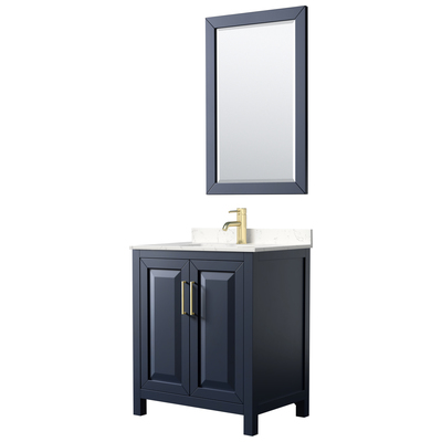 Bathroom Vanities Wyndham Daria Dark Blue WCV252530SBLC2UNSM24 840193301610 Vanity Set Single Sink Vanities Under 30 Blue 25 