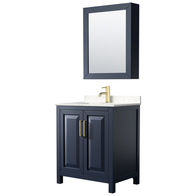 Bathroom Vanities Wyndham Daria Dark Blue WCV252530SBLC2UNSMED 840193301627 Vanity Set Single Sink Vanities Under 30 Blue 25 