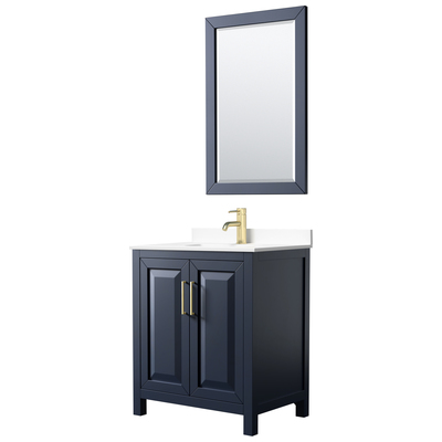 Wyndham Bathroom Vanities, Single Sink Vanities, Under 30, Blue, Modern, Vanity Set, 840193300019, WCV252530SBLWCUNSM24
