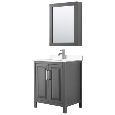 Wyndham Bathroom Vanities, Single Sink Vanities, Under 30, Gray, Modern, Vanity Set, 840193300620, WCV252530SKGWCUNSMED