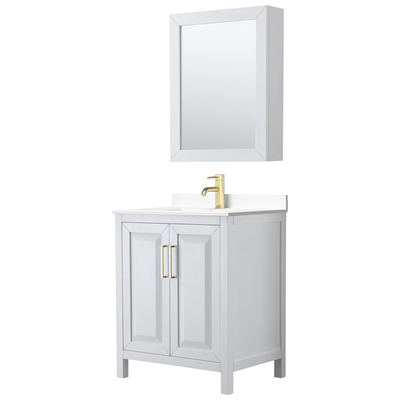 Wyndham Bathroom Vanities, Single Sink Vanities, Under 30, White, Modern, Vanity Set, 840193308428, WCV252530SWGWCUNSMED