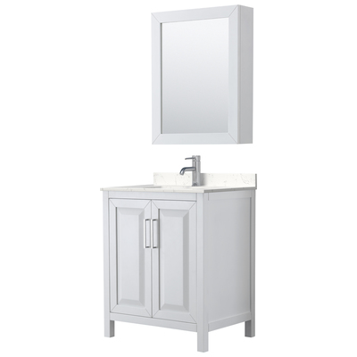 Wyndham Bathroom Vanities, Single Sink Vanities, Under 30, White, Modern, Vanity Set, 840193301825, WCV252530SWHC2UNSMED