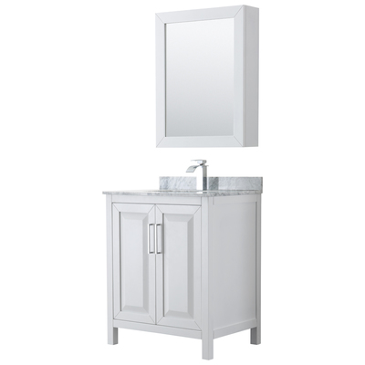 Wyndham Bathroom Vanities, Single Sink Vanities, Under 30, White, Modern, Vanity Set, 700161173109, WCV252530SWHCMUNSMED