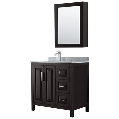 Wyndham Bathroom Vanities, Single Sink Vanities, 30-40, Dark Brown, Modern, Vanity Set, 700161173345, WCV252536SDECMUNSMED