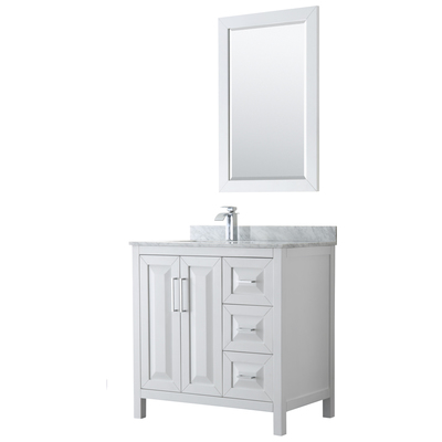 Wyndham Bathroom Vanities, Single Sink Vanities, 30-40, White, Modern, Vanity Set, 700161173260, WCV252536SWHCMUNSM24