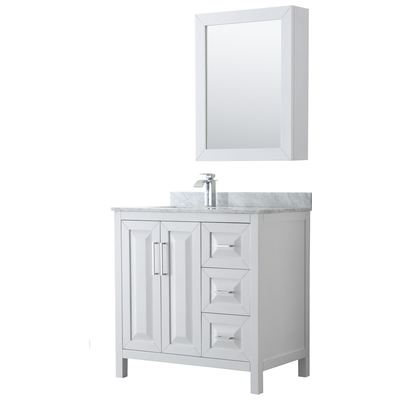 Wyndham Bathroom Vanities, Single Sink Vanities, 30-40, White, Modern, Vanity Set, 700161173284, WCV252536SWHCMUNSMED